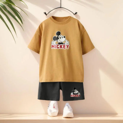 Child Clothing Sets Boys Cartoon Print Tshirt Simple Fashion Tees Shorts  Fashion Tops Tracksuits Kids Short Sleeve Tops Shorts