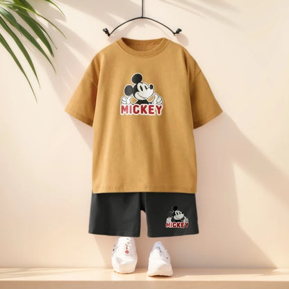 Child Clothing Sets Boys Cartoon Print Tshirt Simple Fashion Tees Shorts  Fashion Tops Tracksuits Kids Short Sleeve Tops Shorts