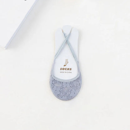 Transparent Lace Boat Socks Women's Summer Socks Ultra Thin Invisible Half Forefoot High Heels Invisible Socks Suspenders Design