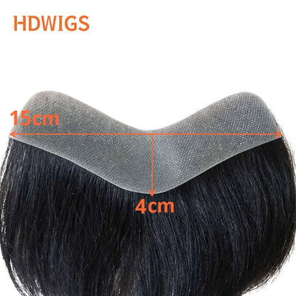 Vstyle Front Men's Capillary Prothesis Indian Human Hair Wig for Man Vloop Thin Skin Full PU Invisible Toupee Hairpiece Natural