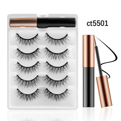 REDSIREN Natural Magnetic Lashes Makeup 1/5Pairs Reusable Magnetic False Eyelashes and Eyeliner Kit