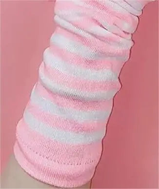 Punk EMO Style Streetwear Women Wrist Arm Warmer Knitted Long Fingerless Oversleeve Black Mitten Halloween CrossDark Moon